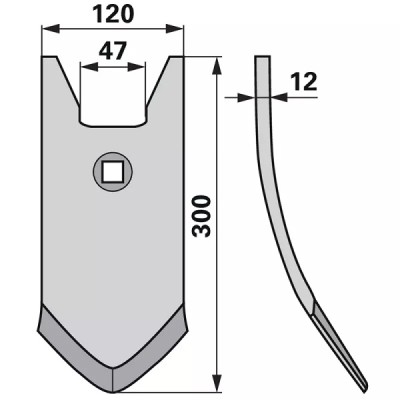 Scharspitze - breit - Arbeitsbreite 120 mm 