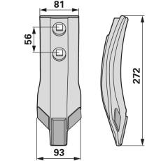 Scharspitze AgriCarb - Hartmetall - Arbeitsbreite 93 mm