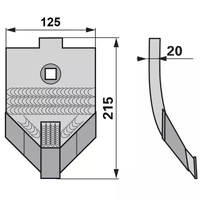 Scharspitze Hartmetall - Arbeitsbreite 125 mm