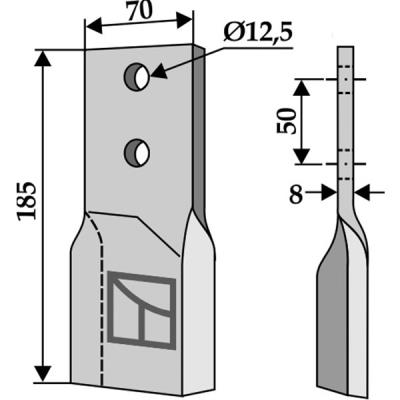 Schlegelmesser 64462 zu Van Lengerich Mulcher