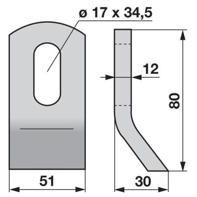Schlegelmesser MU000449 zu Müthing Mulcher