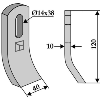 Schlegelmesser zu Turner Mulcher