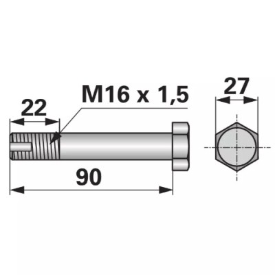 Schraube zu Mulcher M16 x 1,5