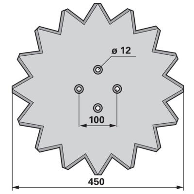 Sechscheibe 450 mm, gezahnt zu Heger