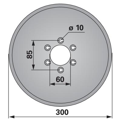 Sechscheibe 300 mm, glatt 289.00.07 zu KMF