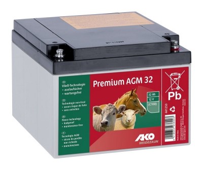 Weidezaunbatterie 12 V, 32 Ah - Ako Premium AGM 32 Akku