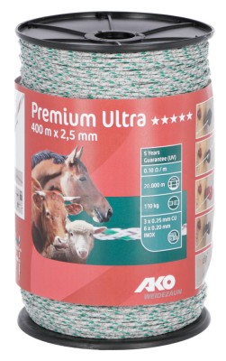 Weidezaunlitze 2,5 mm - Ako Premium Ultra