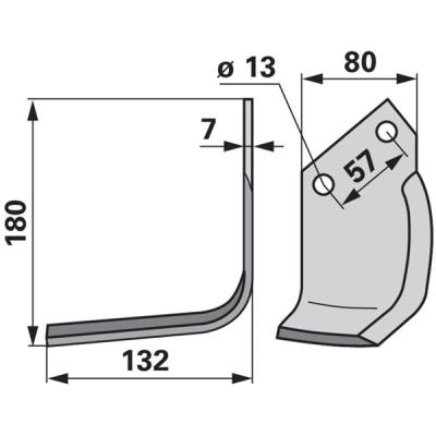 Winkelmesser links zu Agricom 80 x 7