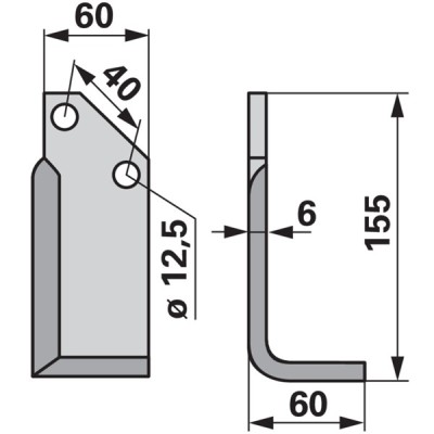 Winkelmesser links zu Breviglieri 60 x 6