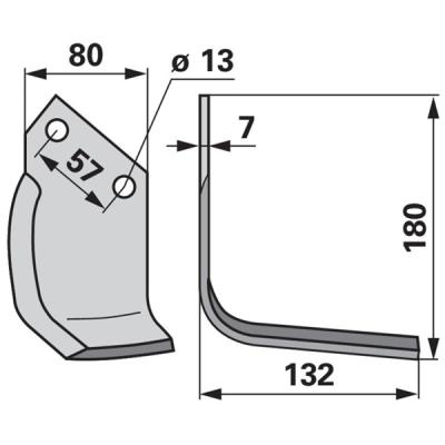 Winkelmesser rechts zu Agricom 80 x 7