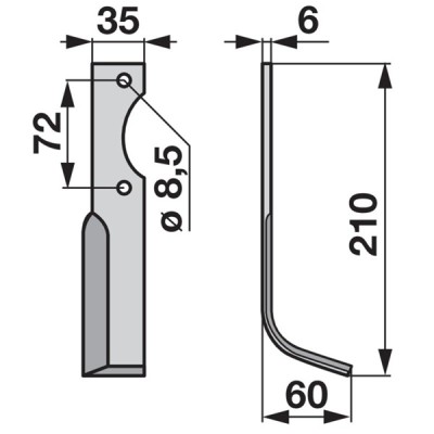 Winkelmesser rechts zu Casorzo 35 x 6