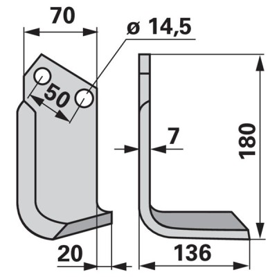 Winkelmesser rechts zu Celli 70 x 7
