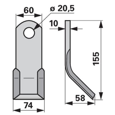 Y-Messer zu Maschio Mulcher