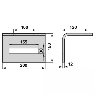 Zinkenhalter - Rahmen 100 x 100 mm - ohne Schrauben