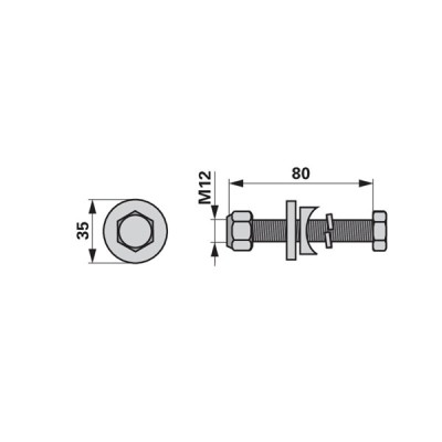 Zinkenhalter komplett M 12 x 80 mm zu Claas