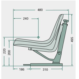 24000118 Schleppersitz mechanisch gefederter PVC Bezug für
