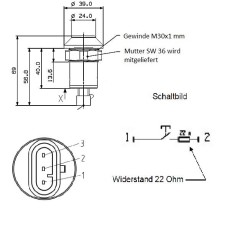 Druckknopfschalter Zapfwelle 1-40-558-044 zu Case IH Traktoren