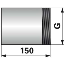 Gewindestutzen 4 Zoll x 150 mm, einseitiges Gewinde