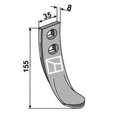 Normalschar - Spurlockerzinken 35 x 8 x 155 mm zu Taarup