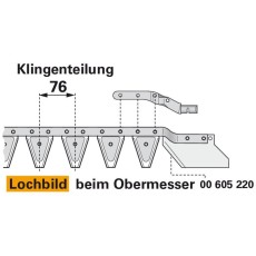 Obermesser 150 cm ESM 262.5840 mit 19 Klingenspitzen