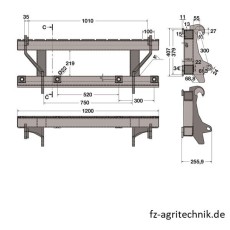 Palettengabelträger mit EURO Aufnahme 2000 kg