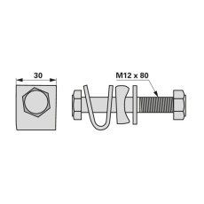 Zinkenhalter 238.06.017.0 komplett M12 x 80 zu Pöttinger